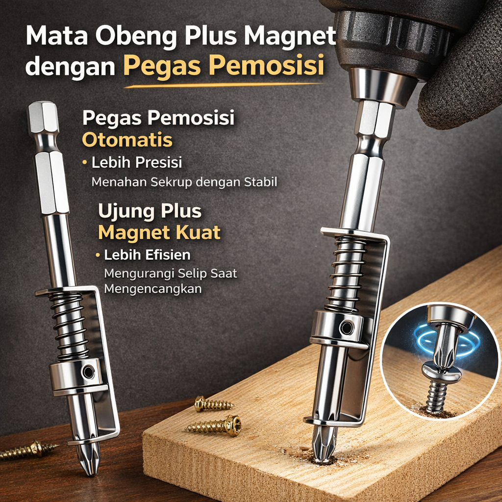 (COD)Mata bor tetap pegas / Alat pengencang sekrup / Mata obeng Phillips/Pegas & Magnetik Mata Obeng