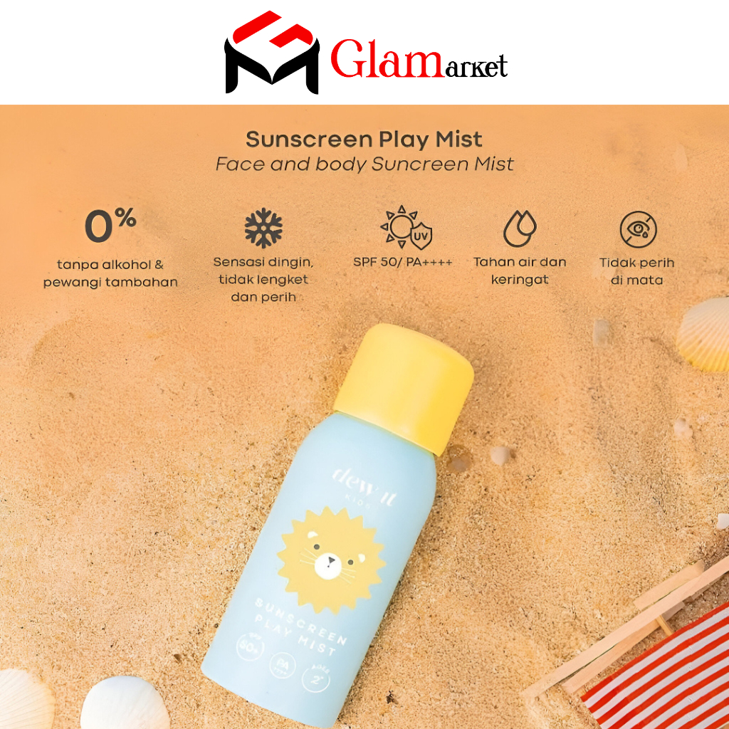GLAM - DEW IT Kids Sunscreen Play Mist - Sunscreen Spray Anak - Sunscreen Anti Air Anak