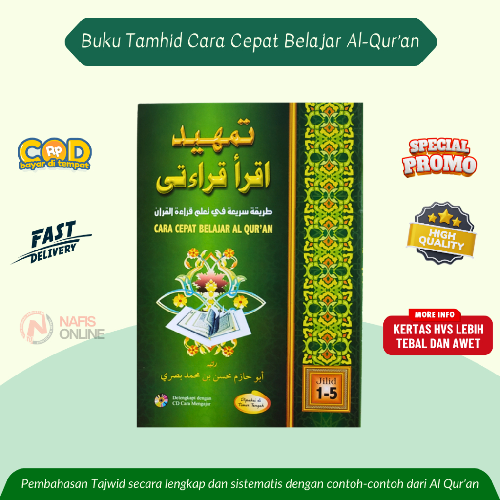 Buku TAMHID Iqro Qiroati Jilid 1-5 HVS Cara Cepat Belajar Al Quran