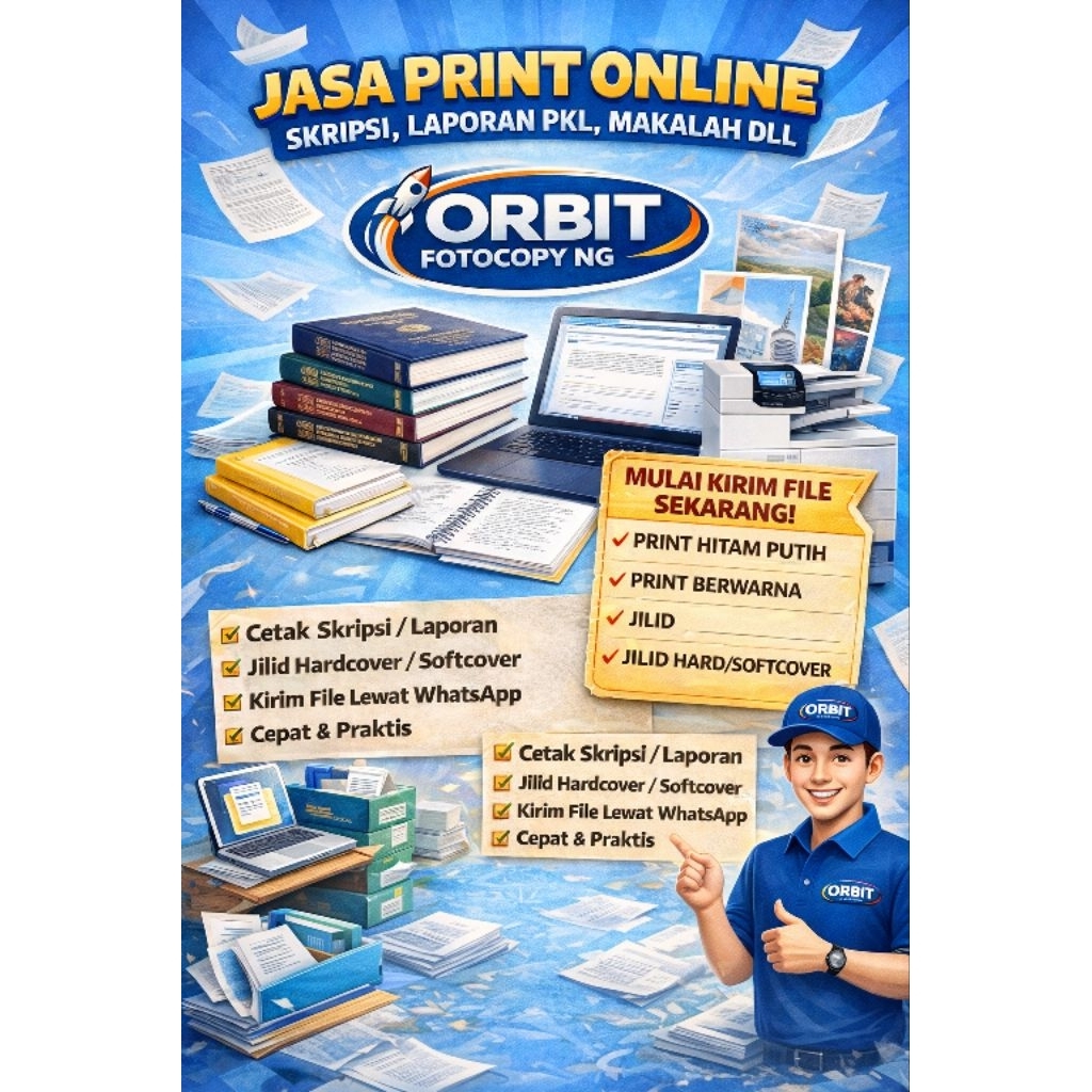 Print Skripsi, Laporan PKL , Makalah Dll