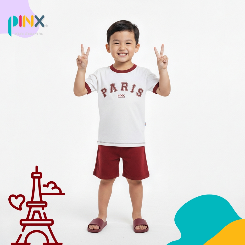 SALE PinxKids - Setelan Anak usia 1 - 8 tahun Tshirt Street Paris City