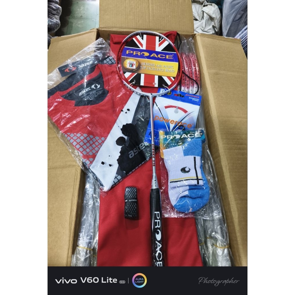 Raket Badminton Pro Ace Stroke 316 Original Komplit