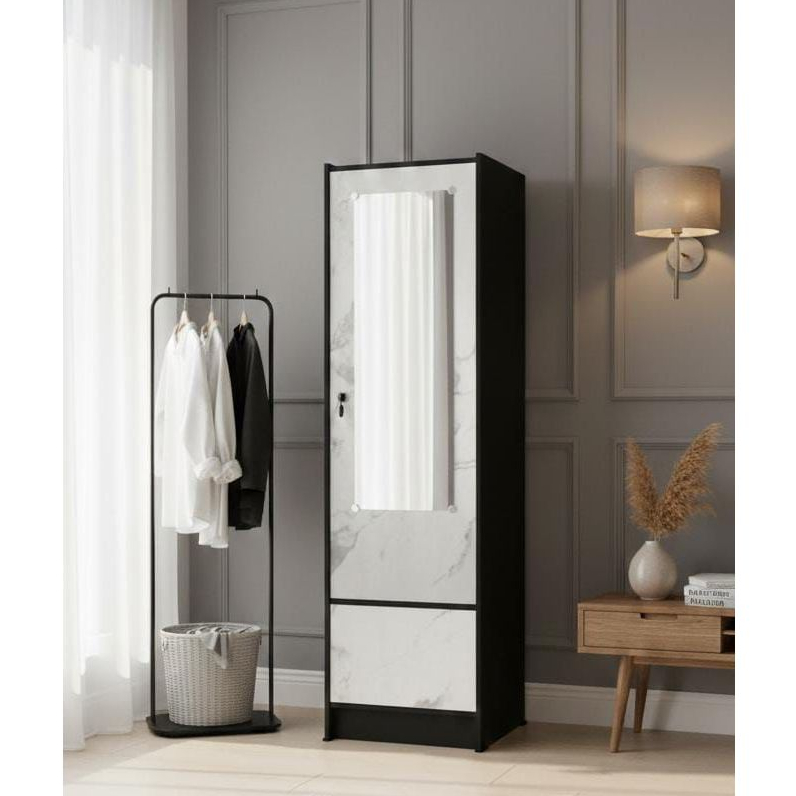 Xena Lemari Baju Minimalis / Lemari Susun Kaca / Lemari Buku Estetik / Lemari Kecil / ARES RSG 57 KC