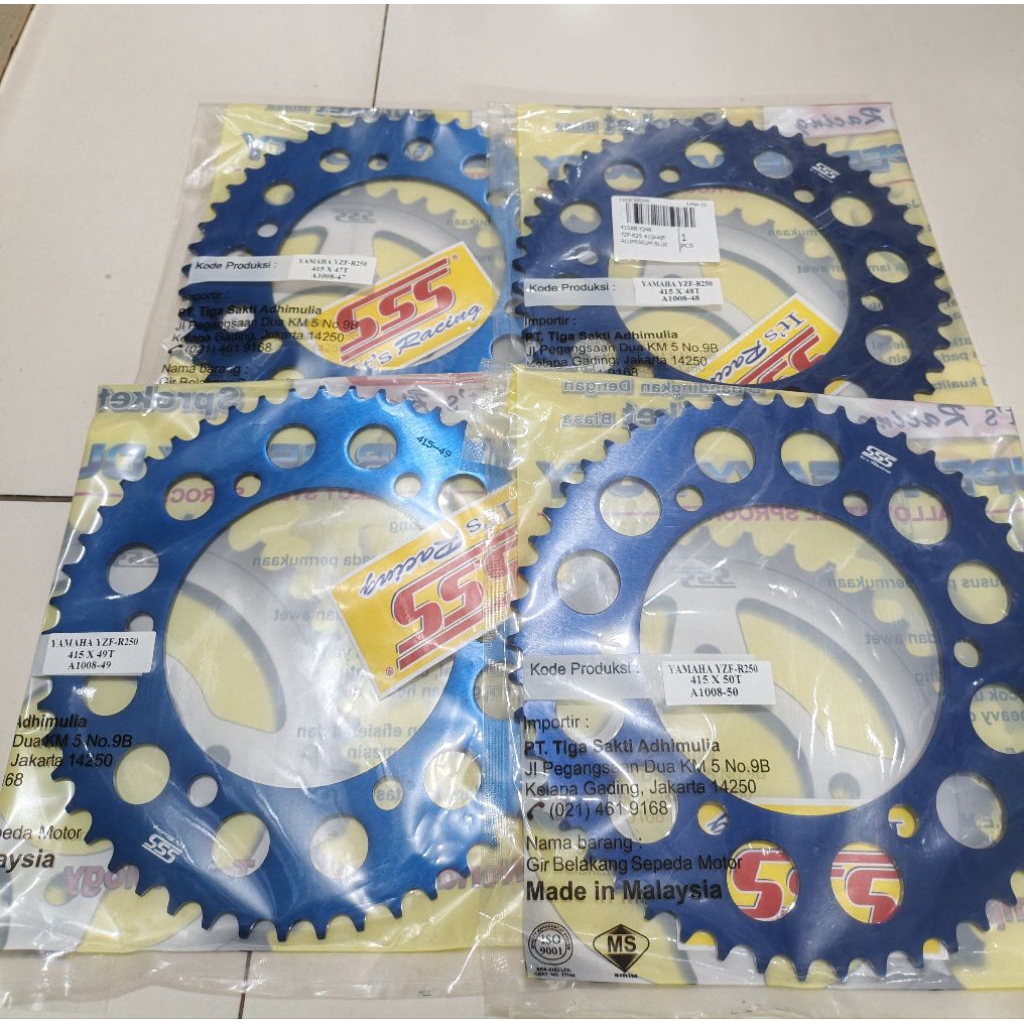 Gear Gir R25 Ninja 250 sss 415 47 48 49 50 alumunium biru