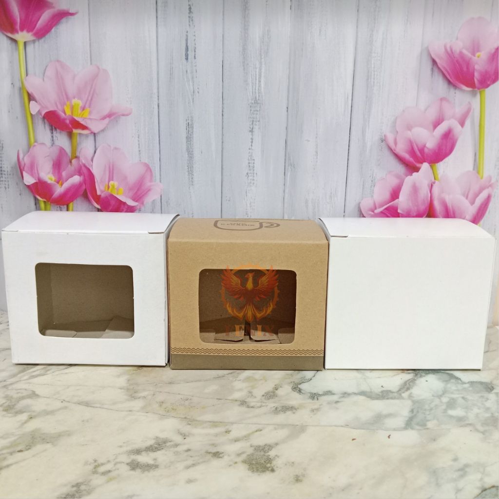 Kotak Mug Keramik Dengan Sekat & Window Mika – Box Gelas Mug Tebal Anti Pecah