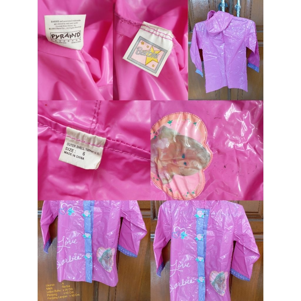 Preloved Jas Hujan Barbie & Baju Anak Perempuan