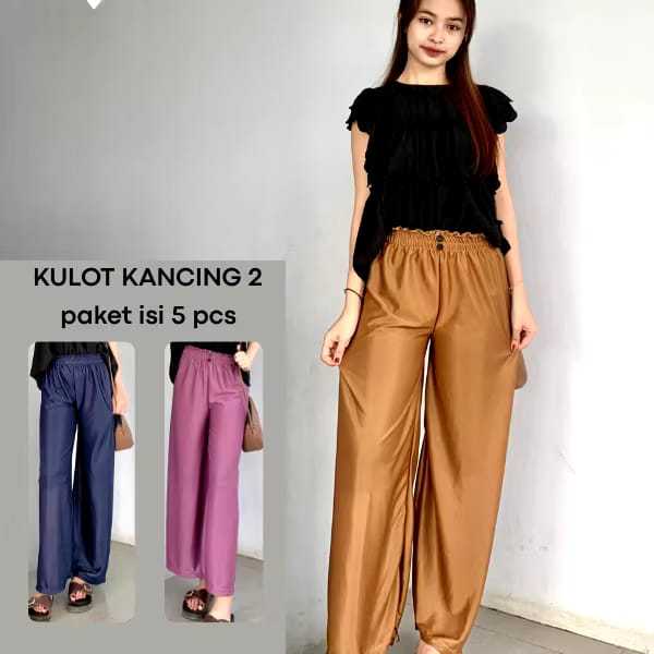 PAKET HEMAT 5 PCS CELANA KULOT UNIQLO WANITA BAHAN HYGET SUPER PREMIUM TALI SERUT / CELANA KULOT WAN