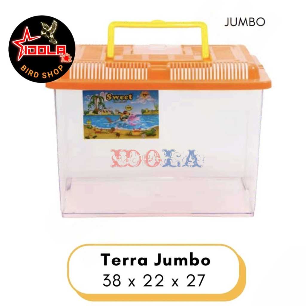 IDOLA  Sweet Terarium No. 5 Jumbo Kandang Hamster Aquarium Ikan Wadah Reptil Tempat Kura Kura Brazil