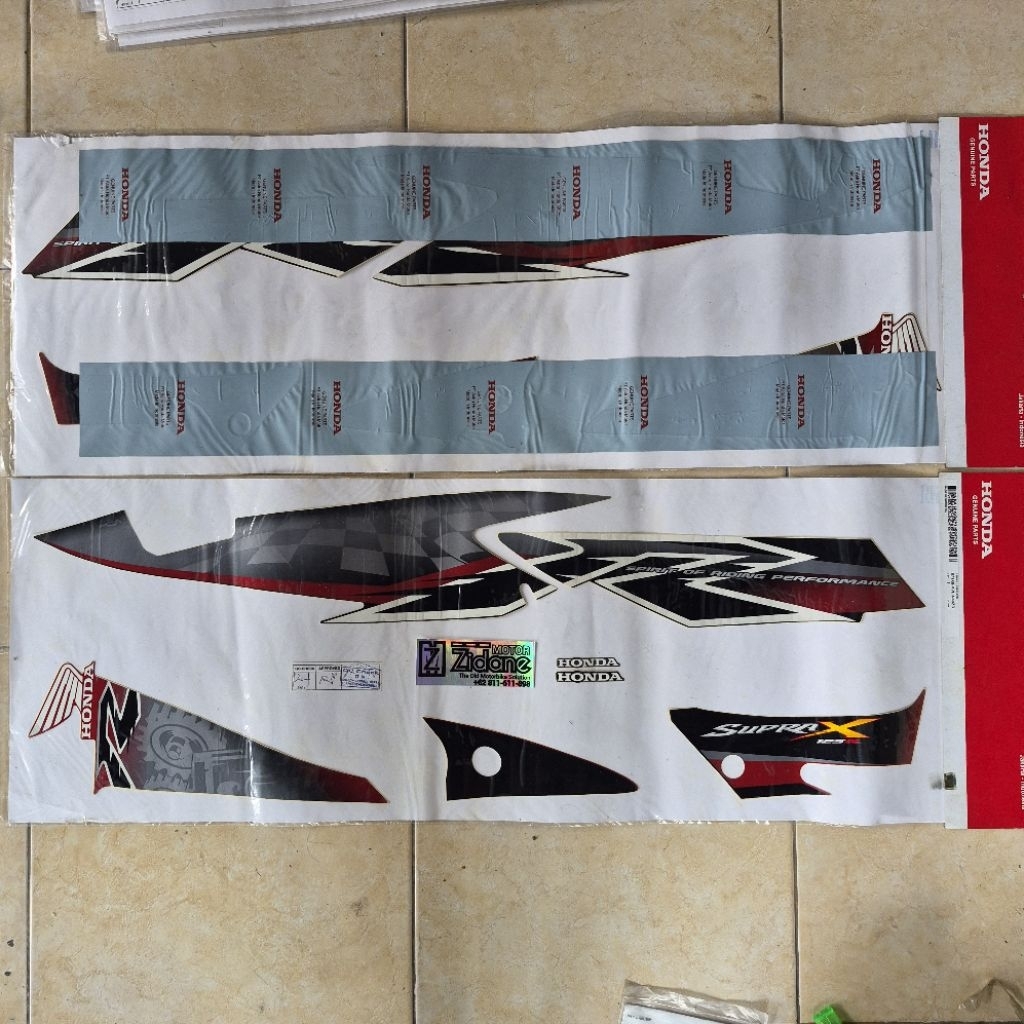 striping atiker set assy full body honda supra x125 x 125 2008 merah catur original AHM