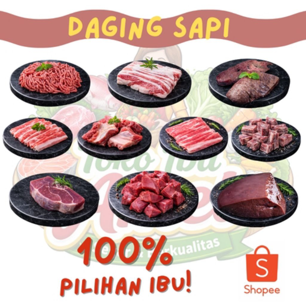Daging Sapi Fresh INSTAN KIRIM Sapi Sengkel/Rendang/Shortplate/Slice/Shabu/Hati Sapi/Buntut/Lidah Sa