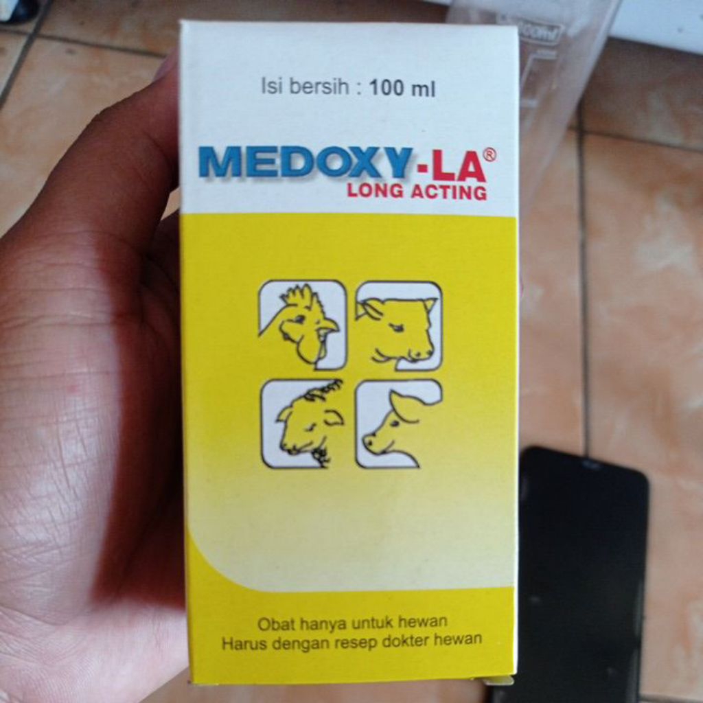 Medoxy - LA 100ml / AntiBiotik Untuk Hewan Sapi Kucing Kambing & Domba