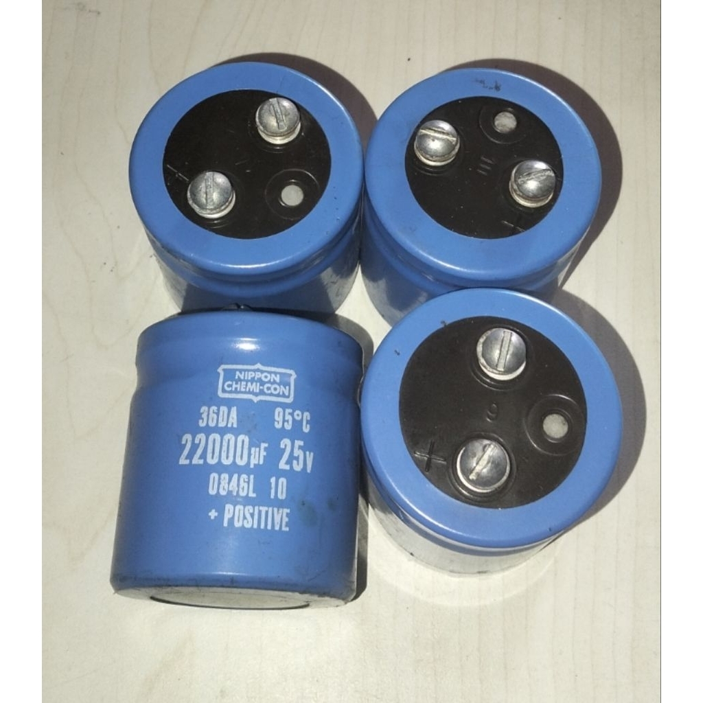 ELCO 25V 22000UF T 5.5CM D 5CM BEKAS ORIGINAL
