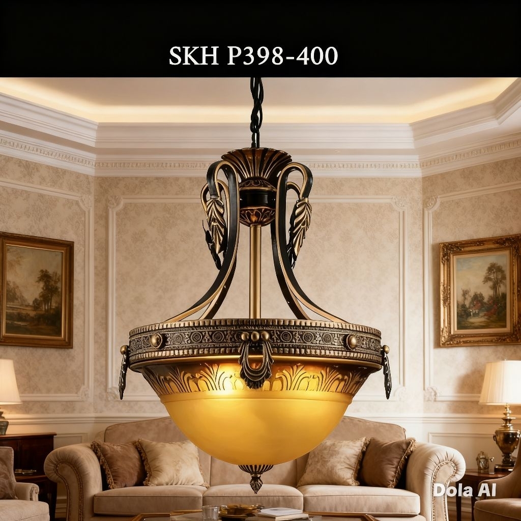 Lampu Gantung Hias Klasik Dekorasi Ruang Tamu Teras Diameter 40 Cm Mewah