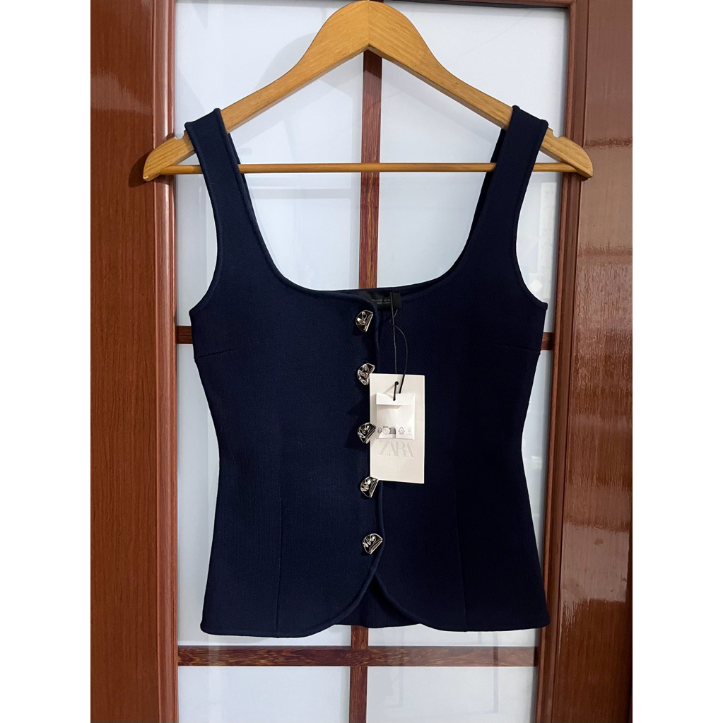 Zara original button knit vest waistcoat