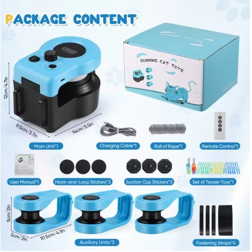 Tongkat Mainan Kucing Elektrik Mainan Jalan -Jalan Kucing Treadmill Bulu Untuk Kucing Dalam Ruangan