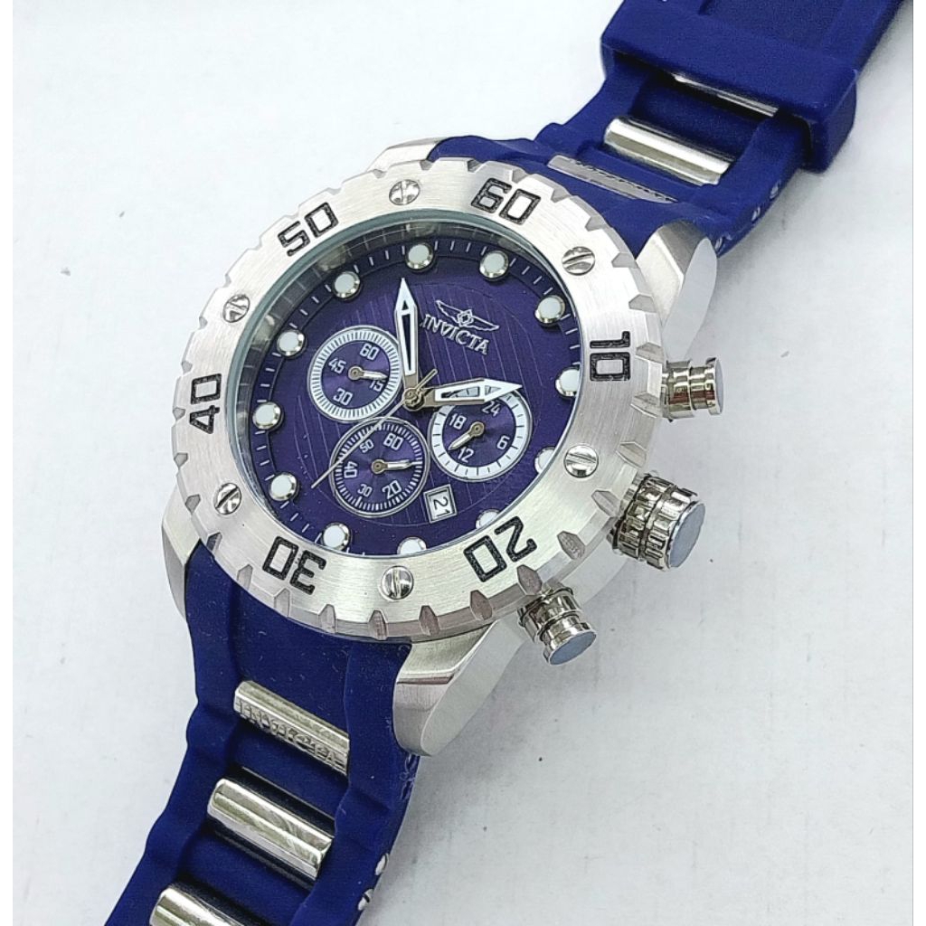 Jam Tangan Pria Invicta Chronograph Pro Diver Blue Dial – Sporty & Tangguh