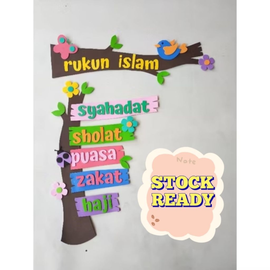 READY STOCK HIASAN KELAS RUKUN ISLAM / RUKUN IMAN DEKORASI KELAS PAUD TK SD BAHAN SPON