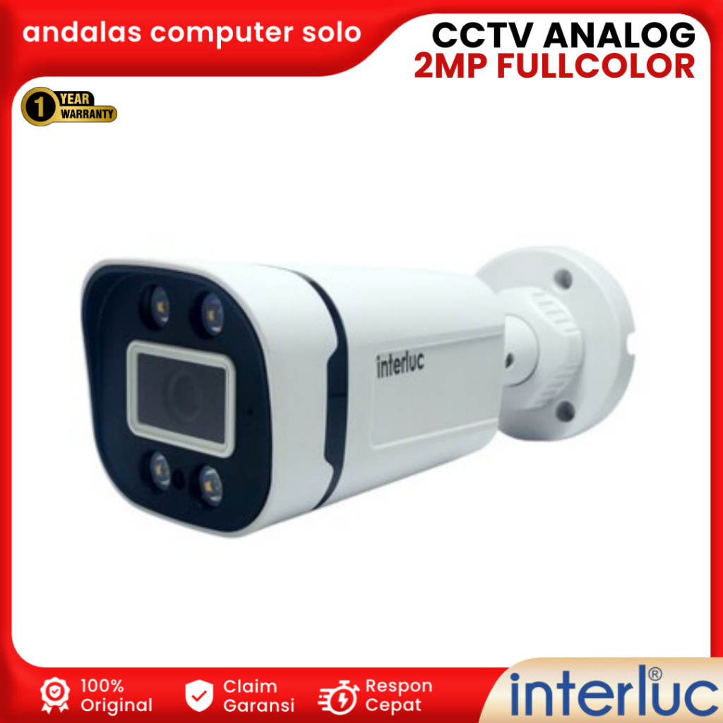 CAMERA CCTV ANALOG KABEL 2MP FULLCOLOR INTERLUC OUTDOOR CCTV 1080p