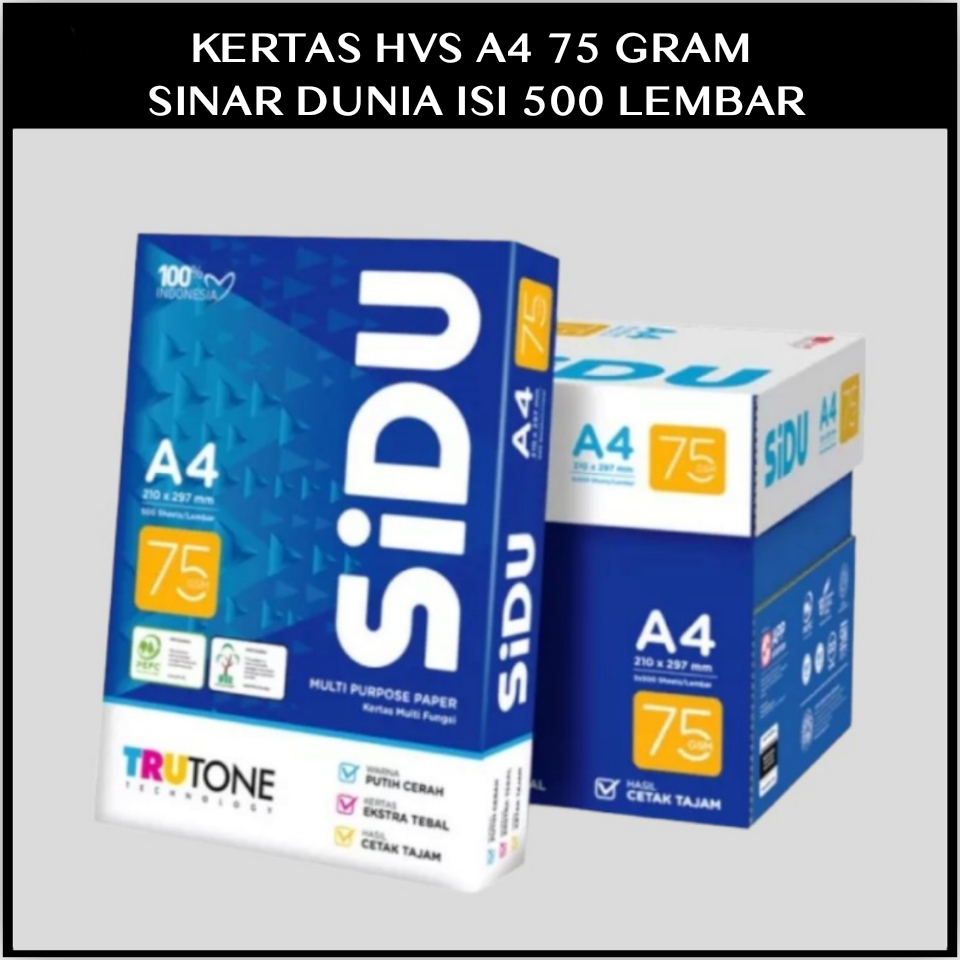 Termurah ! Kertas Fotocopy Pint HVS A4 Sinar Dunia SIDU 70 gr Rim