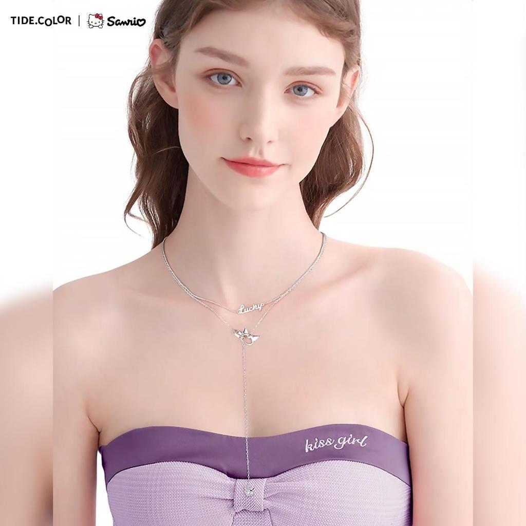 ZGO Necklace Kalung Wanita Kuromi S925 Original Sanrio Lapis Emas Gold 18K Silver Sterling 925 Tidec