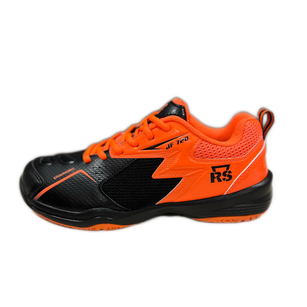 Sepatu Badminton RS JF 720 Hitam/Orange Original