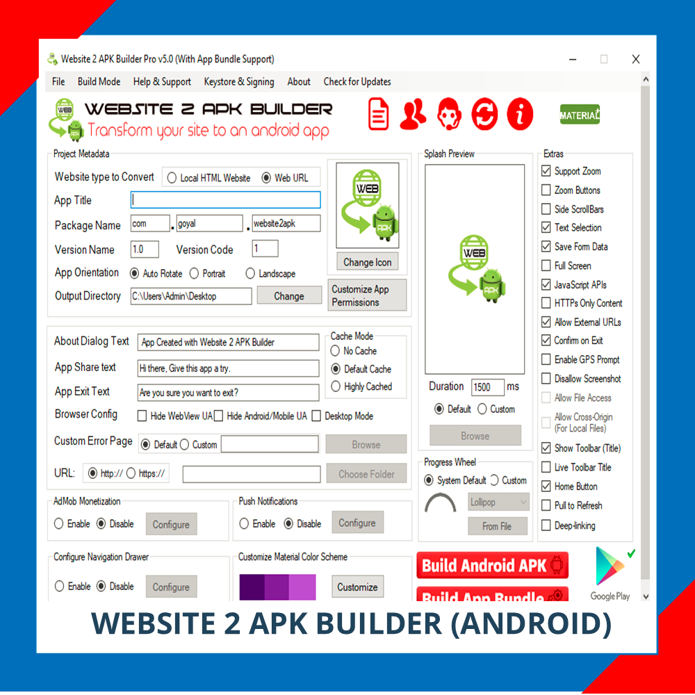 WEBSITE2APK BUILDER (ANDROID) FULL VERSION - WEBSITE | WINDOWS | ANDROID | APK | APP