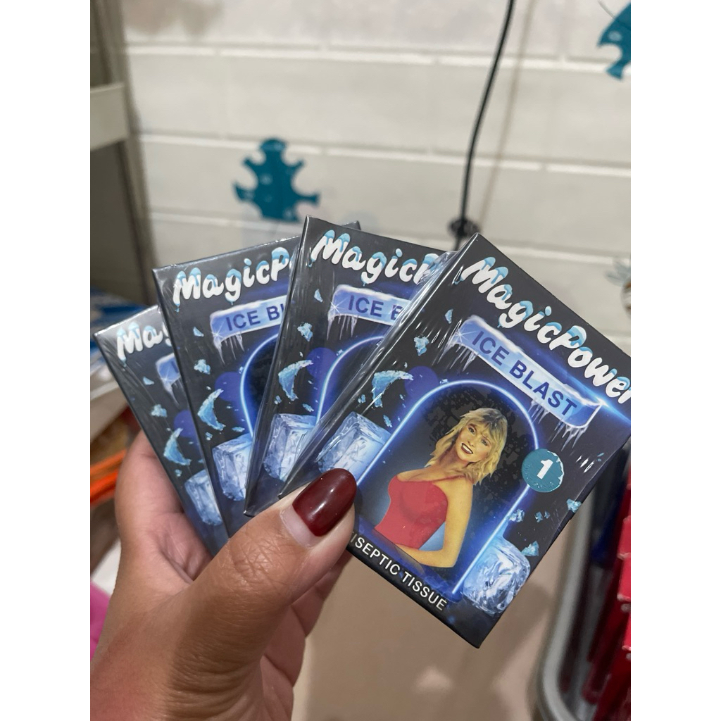 6 Sachet Tisu Magic Power Ice Blast - Aroma Ice Blast, Menjaga Kebersihan, Efek Tahan Lama