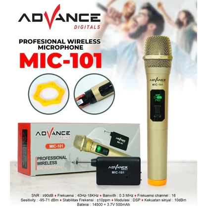 Microphone Wireless Advance 101 / Mic Advance Wireless-101 / Mic Professional Wireless101