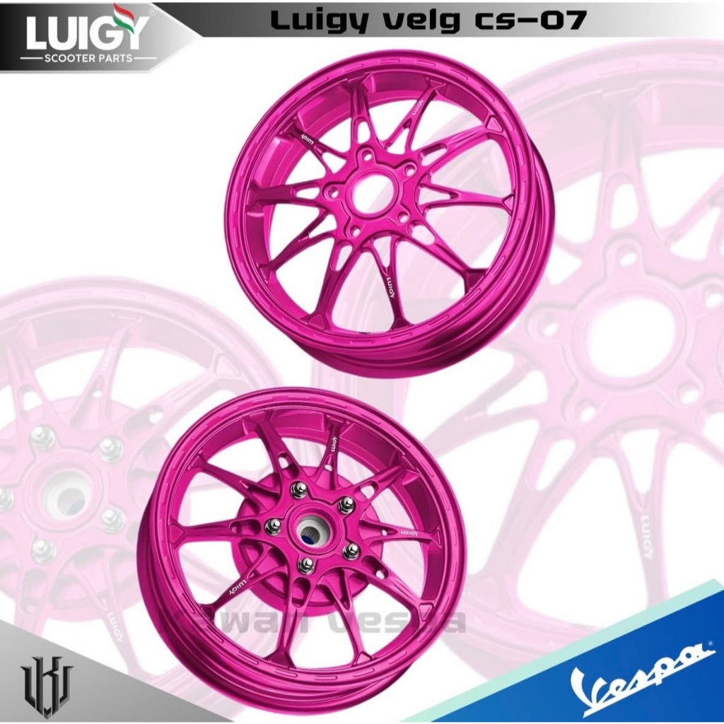 Luigy velg CS-07 model Velg MK factory M10 untuk vespa Matic Sprint Primavera S125 LX GTS