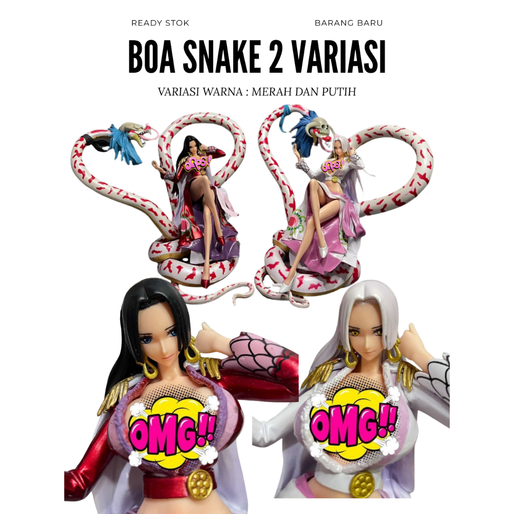 Statue Boa Snake Hancock 2 variasi - Box Warna One Piece Koleksi dekorasi penggemar one piece