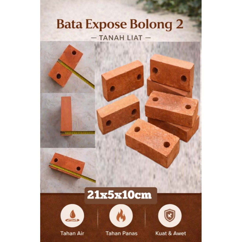 Bata merah expose,bata expose bolong 2,bata expose tanah liat