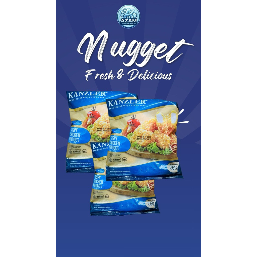 Nugget Ayam Kanzler Crispy 250 Gram dengan Crumb Berbuih, Lebih Garing