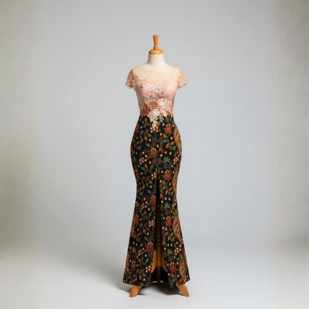 Kebaya Wisuda Pink Lace dengan Rok Batik Floral - Sewa Kebaya Formal Graduasi | Melati Tengker Kebay