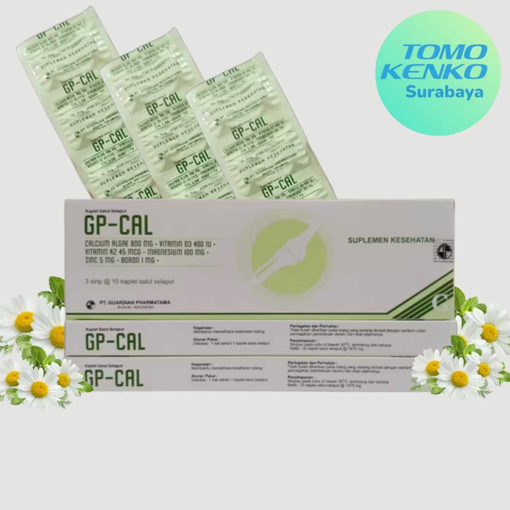 GP-CAL Suplemen Kesehatan Calcium Vitamin D3 K2 Magnesium Zinc Boron 30 Kapsul