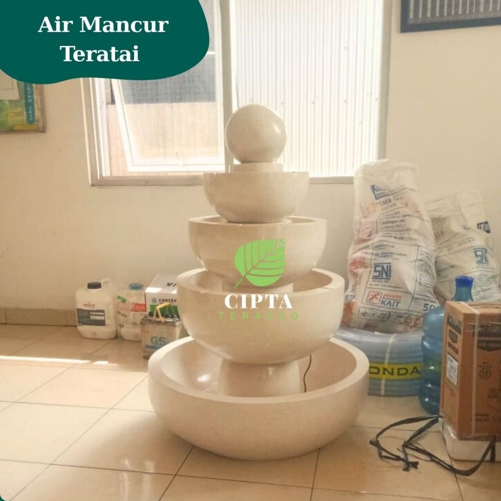 Air Mancur Teratai Terrazo | Lotus Portable | Air Mancur Aesthetic