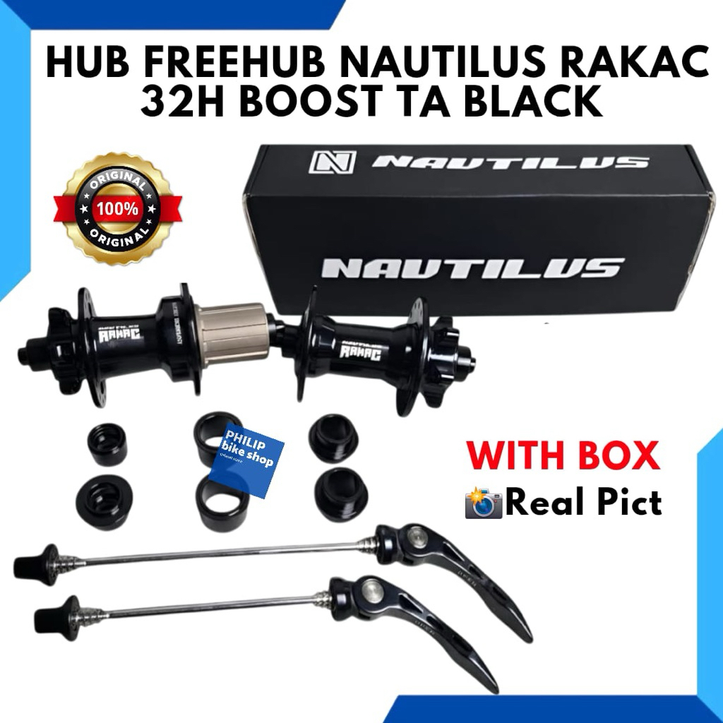 HUB FREEHUB SEPEDA NAUTILUS RAKAC 32H BOOST TA BLACK