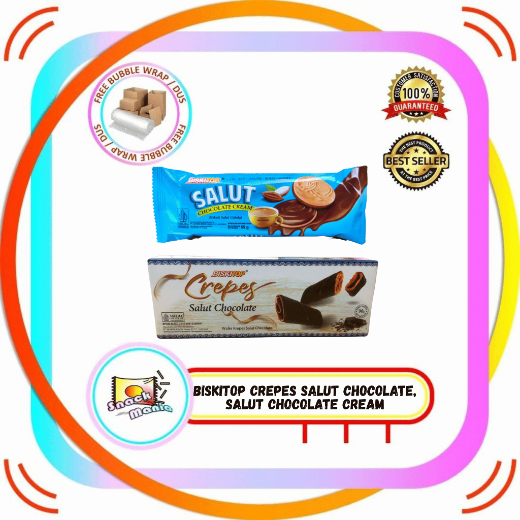 Biskitop Salut Chocolate Cream 55 gr Biskitop Crepes Salut Chocolate 90 gr Biskuit Krim Coklat