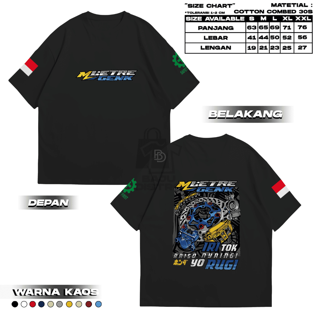 KAOS DISTRO MLETRE GENK - Kaos racing mletre genk kece - Baju Kaos Pria - Kaos Kece - Kaos Distro Pr