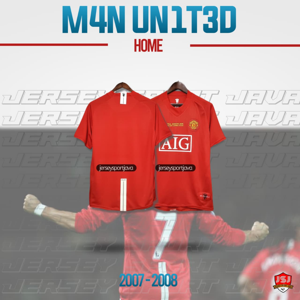 ( BISA COD ) JERSEY BAJU BOLA PRIA RETRO MU HOME FINAL MOSCOW 2008 GRADE AAA+ - BEST HIGT QUALITY
