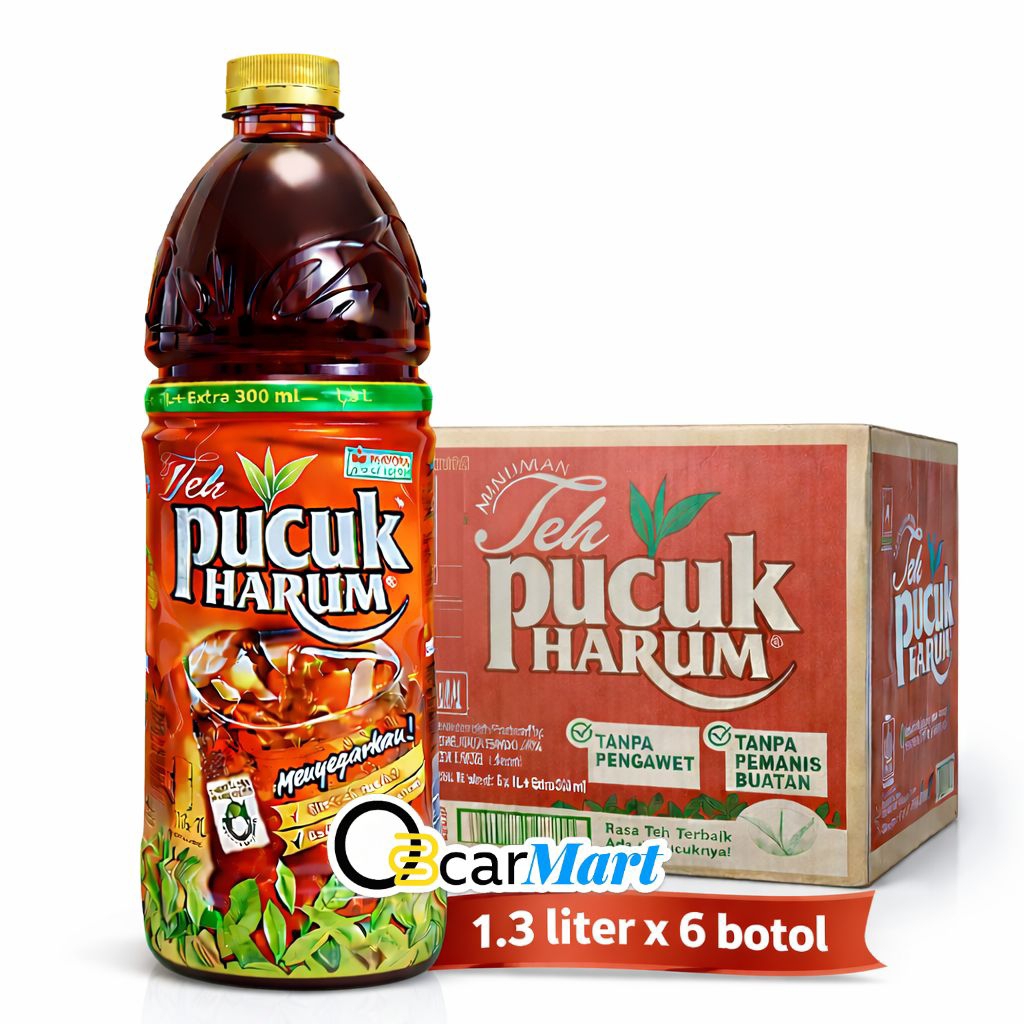 Teh PUCUK HARUM JUMBO 1 Liter 300 ml 1 Dus Teh Pucuk Botol BESAR 1300mL  dari Mayora
