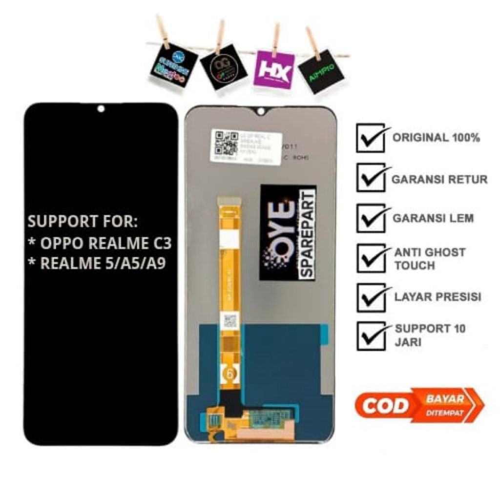 LCD OPPO REALME C3/REALME 5/A5/A9