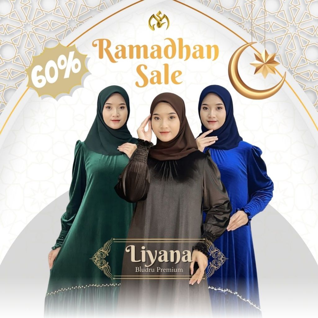 Gamis Pesta - Gamis Remaja Kekinian - Liyana Dress Bludru Premium By Ara Model