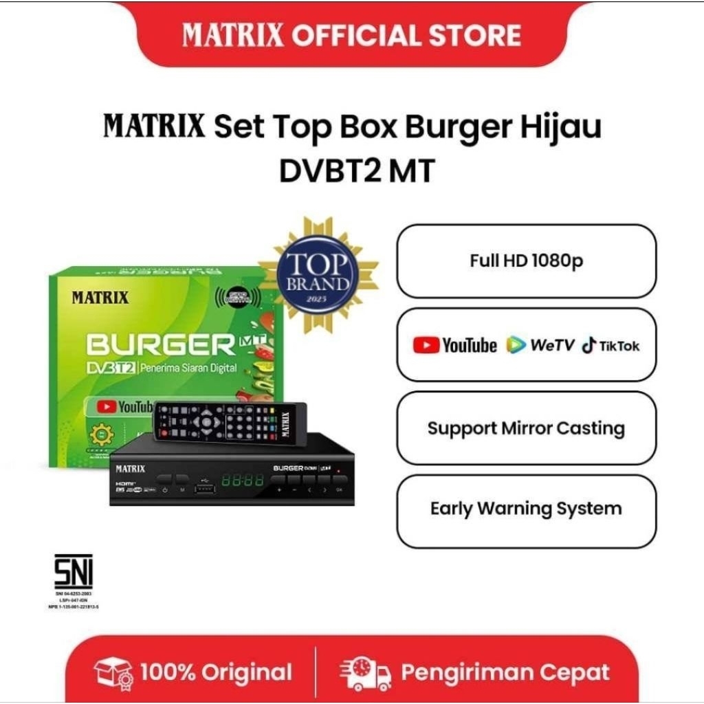 MATRIX SET TOP BOX DVB-T2 BURGER HIJAU