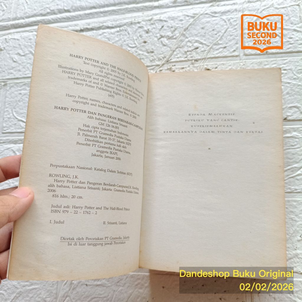 HARRY POTTER and The Half-Blood Prince (dan Pangeran Berdarah Campuran) - Novel Bekas Preloved sofco