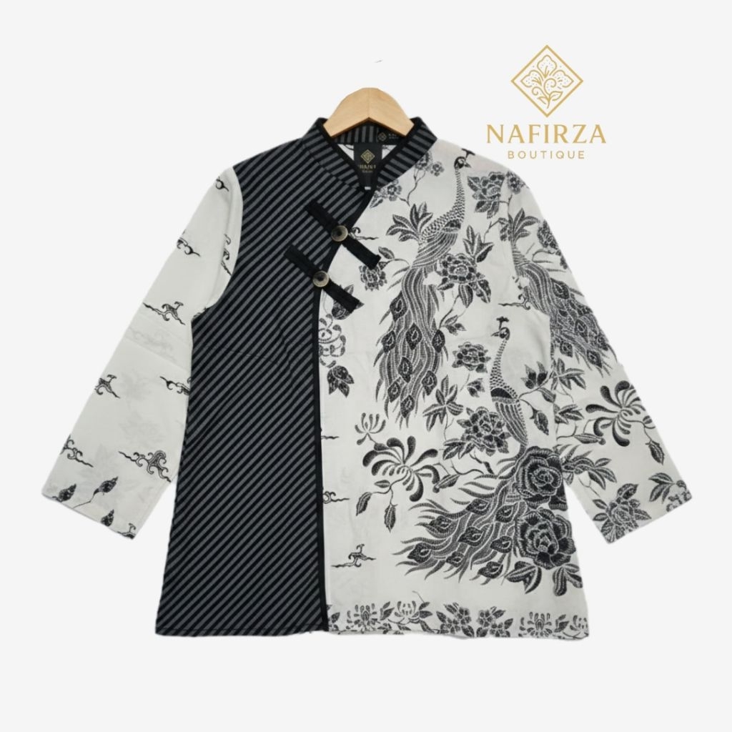 Blouse Batik Wanita Premium Kombinasi Lurik