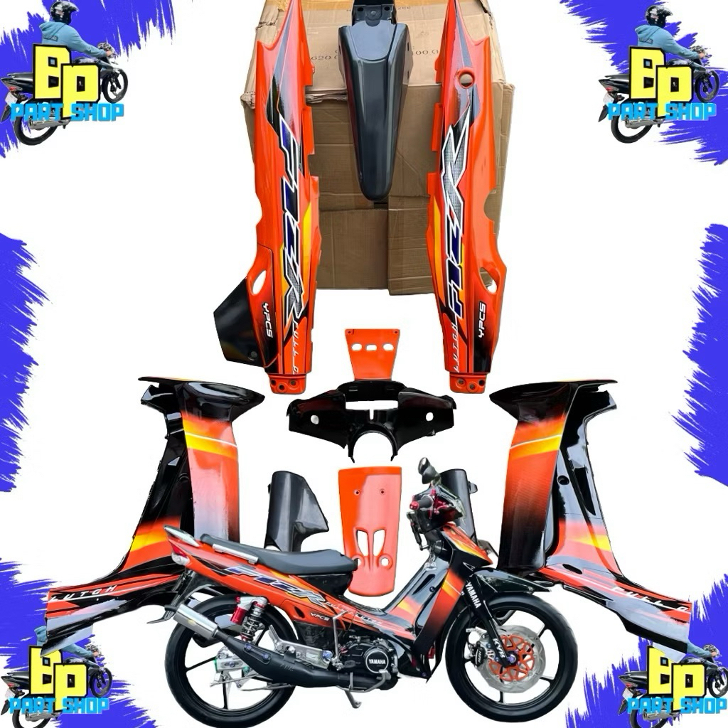 Cover bodi Fizr full set bodi motor Yamaha Fizr fiz r full clucth orange hitam 2002