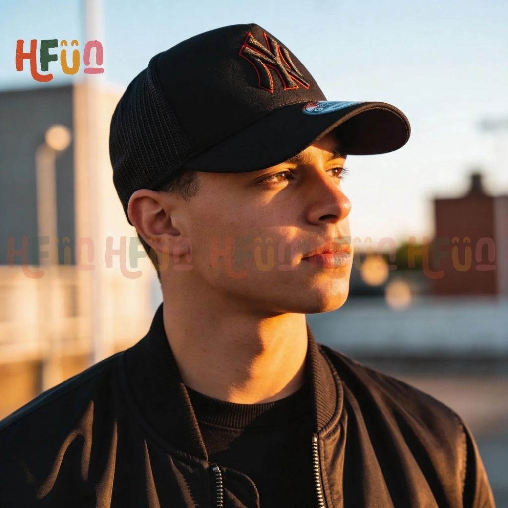 Topi Jaring NY New York Yankees A-Frame Trucker Cap New Era 9FORTY Adjustable Snapback Premium Fashi