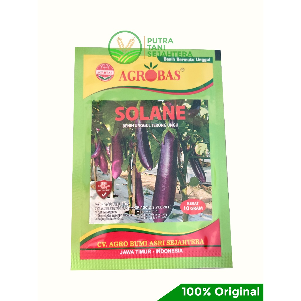 Agrobas Solane Benih/Bibit Terong Ungu 10gr Hasil Unggul
