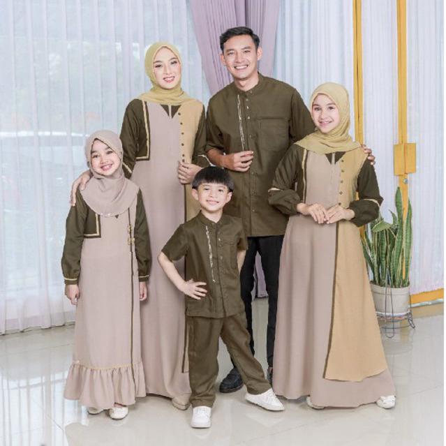 Sarimbit Keluarga Seply 2023 Eksis 206 Military Olive / Gamis Meyra 140 / Koko Kaseo 178 / Gamis Ana