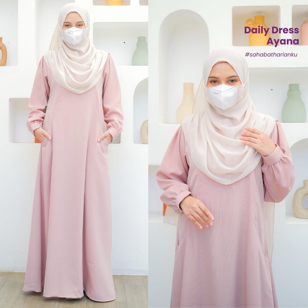 Iranda Gamis / Baju Gamis / Polos / Bahan Tidak Menerawang / Gamis Wanita Dewasa